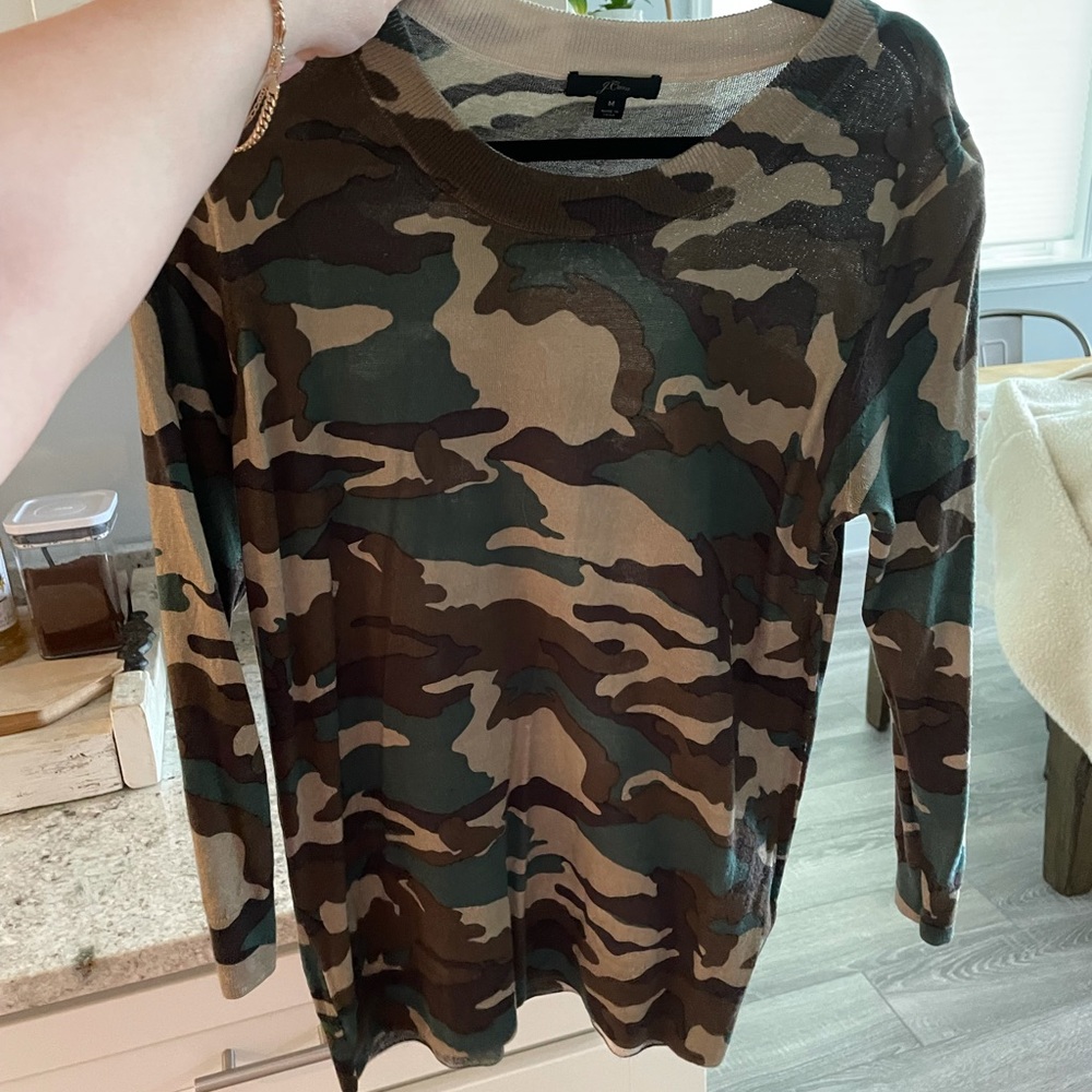 JCrew Camo Crewneck